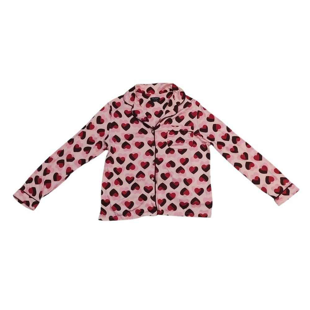 Kate Spade Multy Heart Pajama Set Pink Red Hearts Novelty Print Valentine Size M - Picture 3 of 8